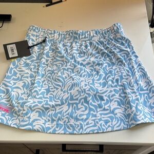 G/FORE Blue & White Abstract Print Mini Skirt